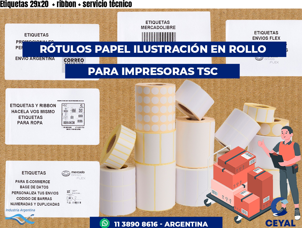 Etiquetas 29x20 ribbon servicio técnico