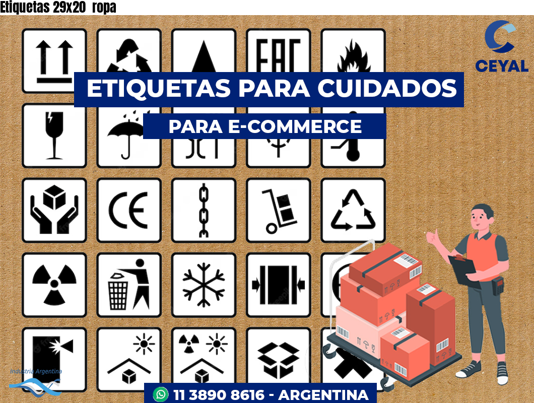 Etiquetas 29x20 ropa