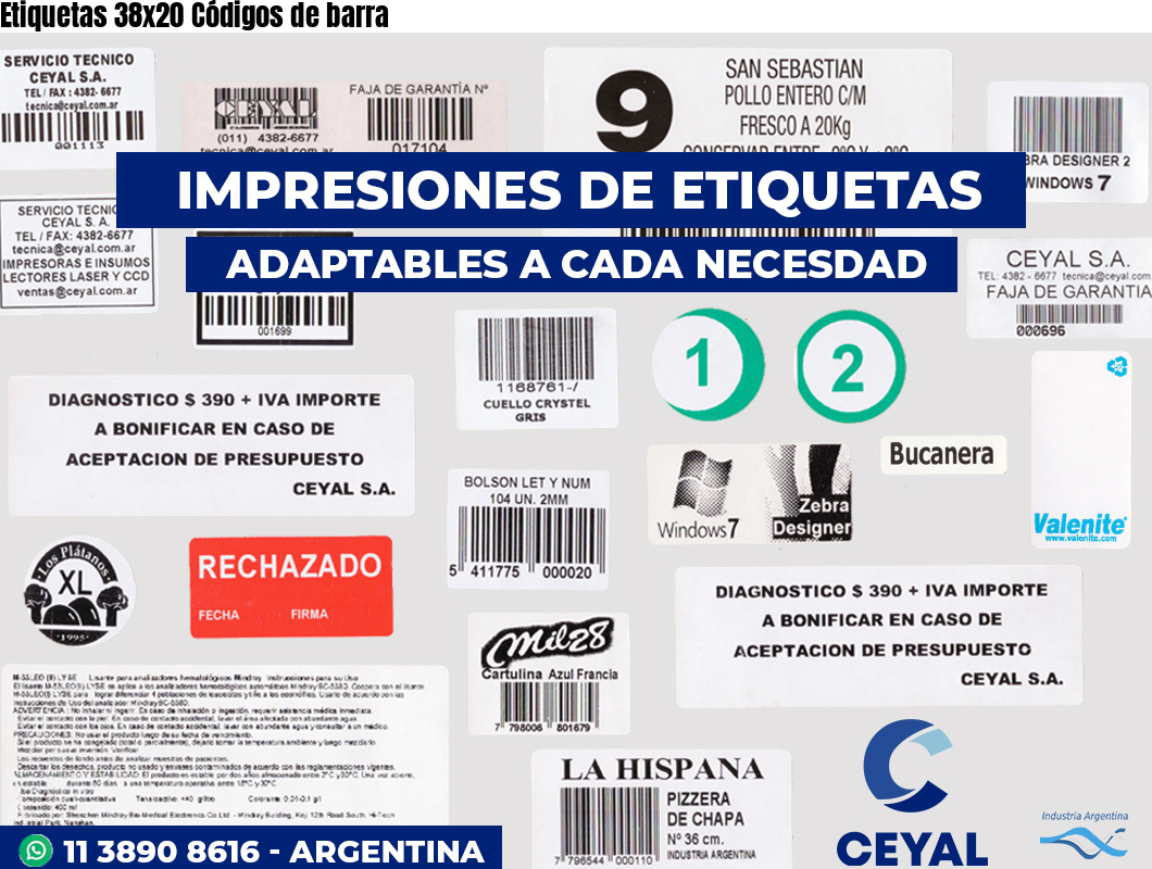 Etiquetas 38x20 Códigos de barra