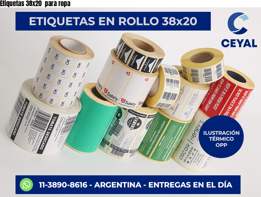 Etiquetas 38×20  para ropa
