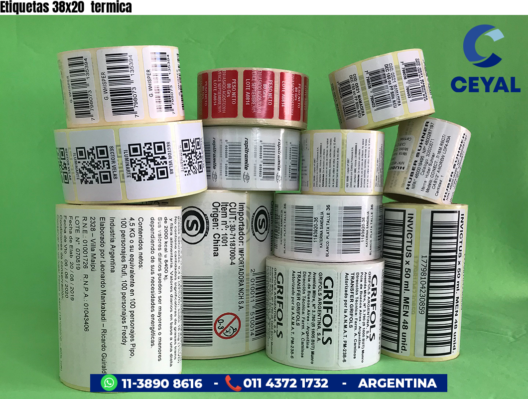 Etiquetas 38x20 termica