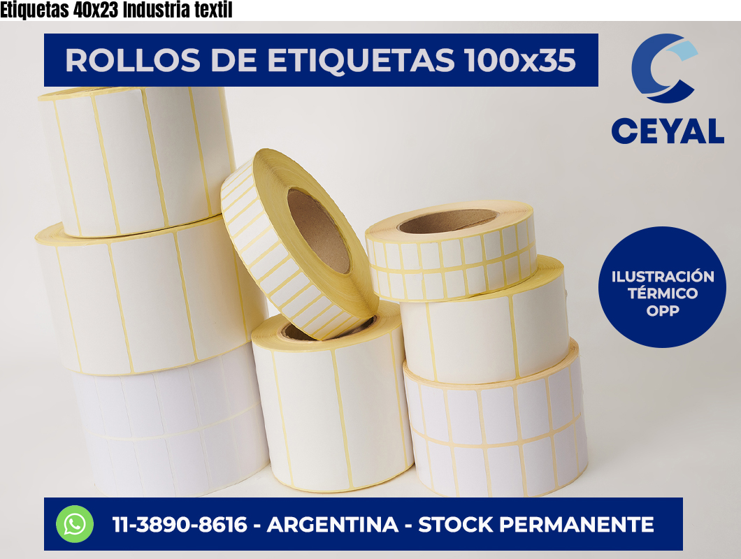 Etiquetas 40x23 Industria textil