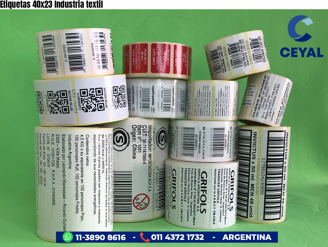 Etiquetas 40x23 Industria textil