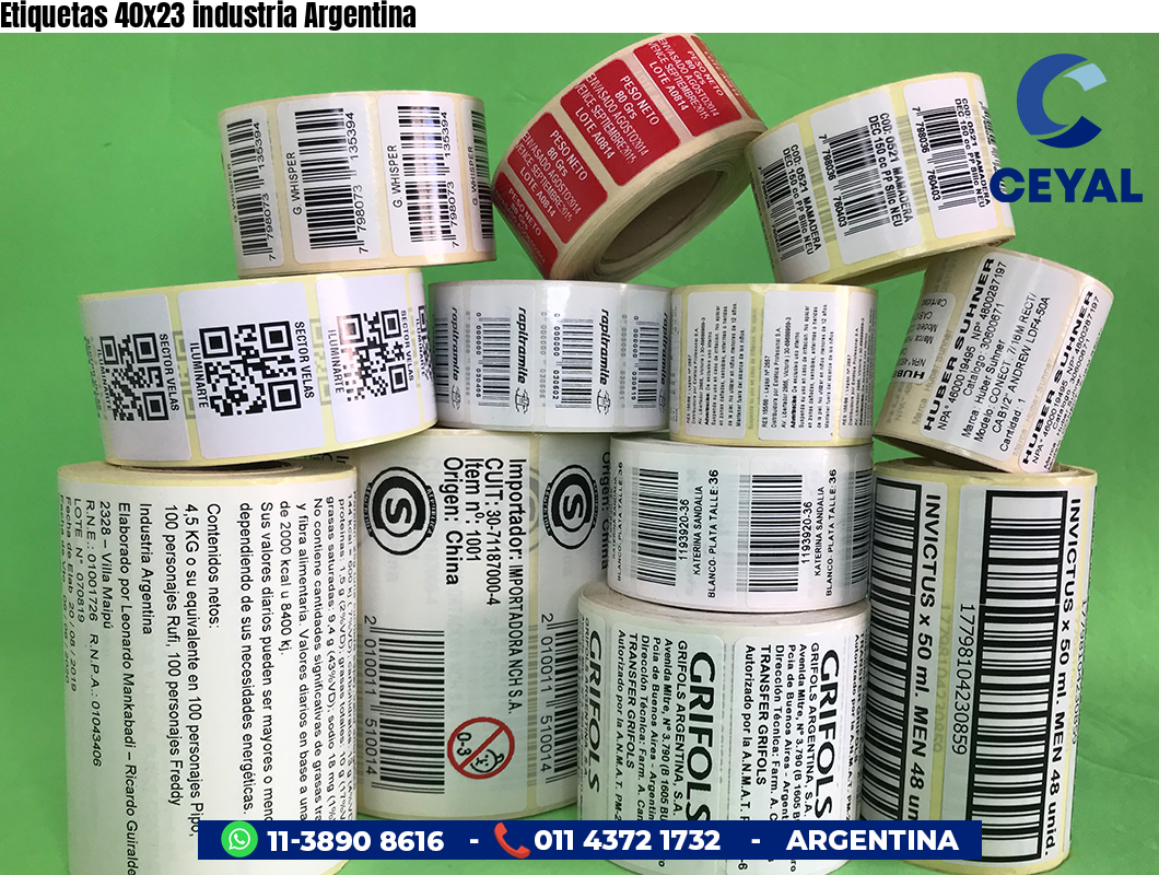 Etiquetas 40x23 industria Argentina