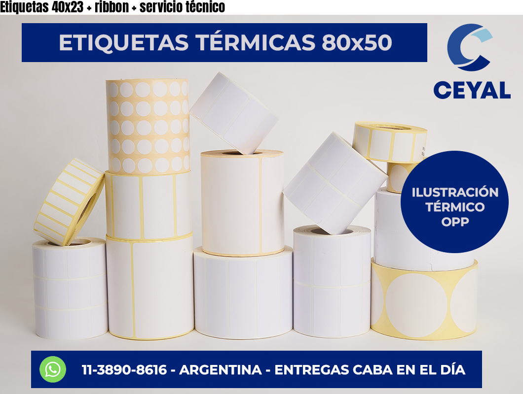 Etiquetas 40x23 ribbon servicio técnico