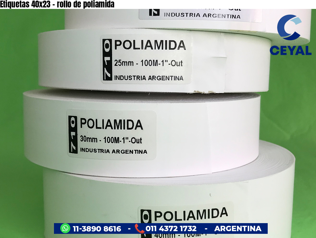 Etiquetas 40x23 - rollo de poliamida