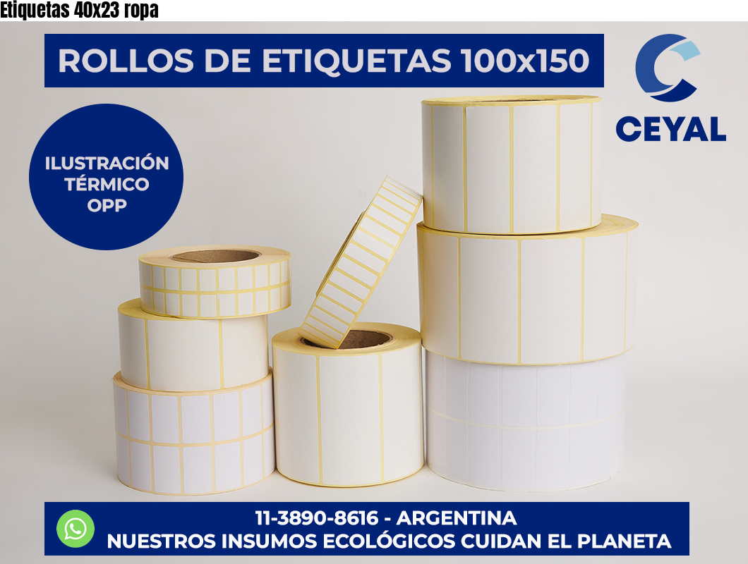 Etiquetas 40x23 ropa