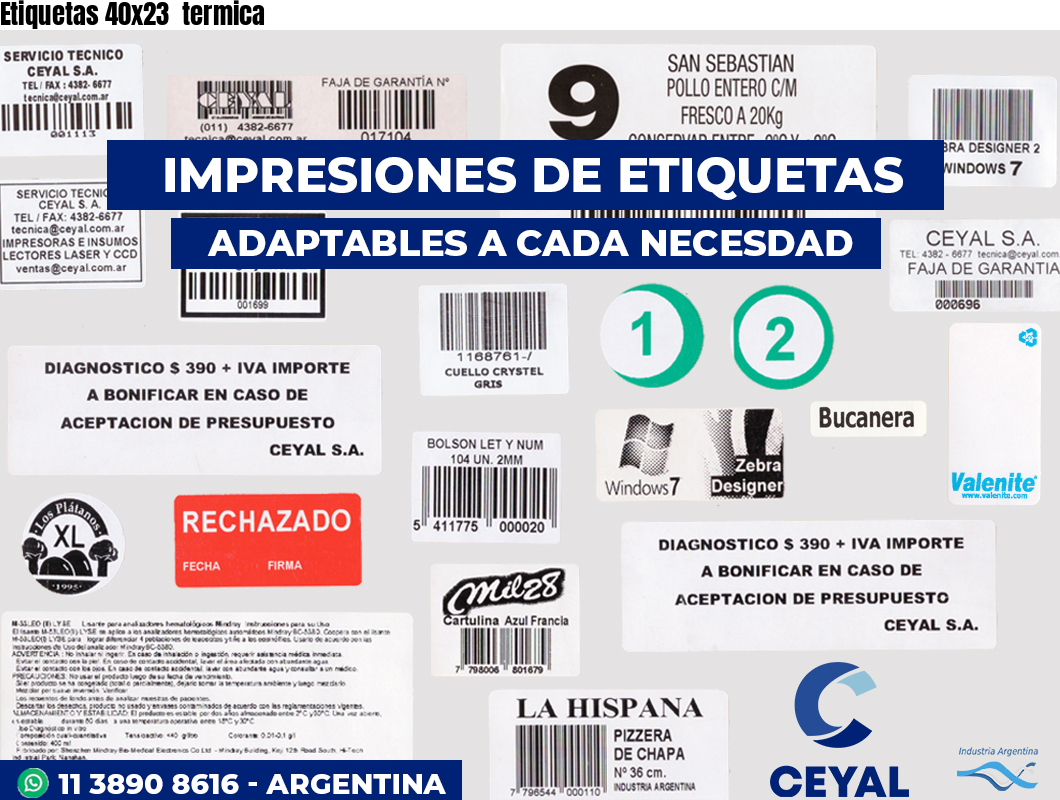 Etiquetas 40x23 termica