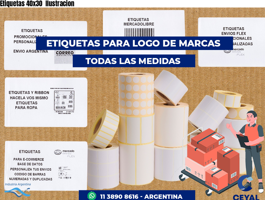 Etiquetas 40x30 Ilustracion