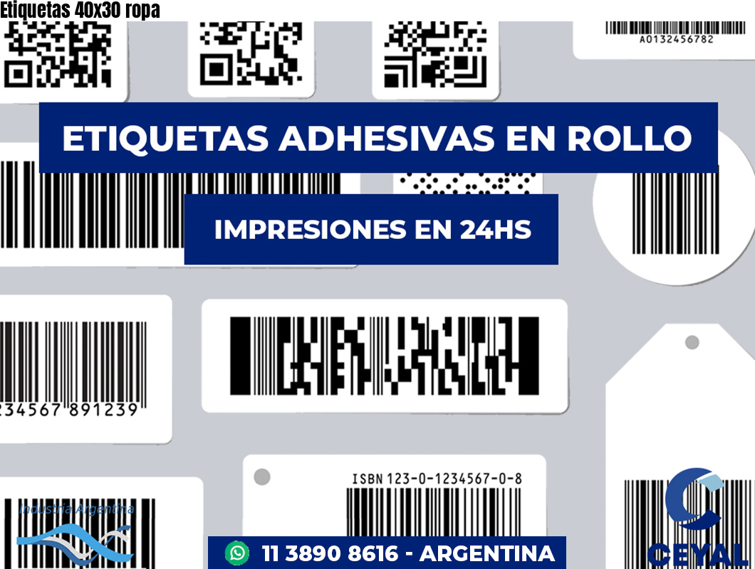 Etiquetas 40x30 ropa