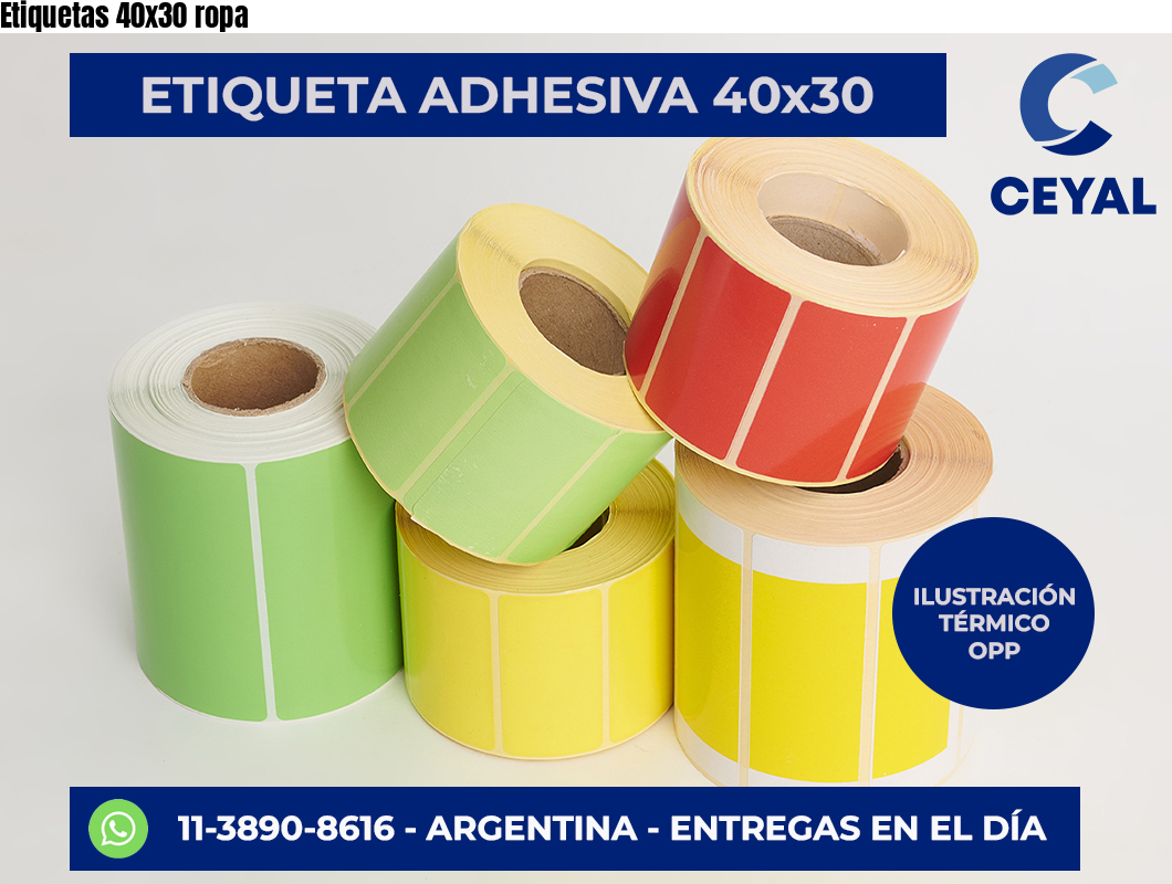 Etiquetas 40×30 ropa