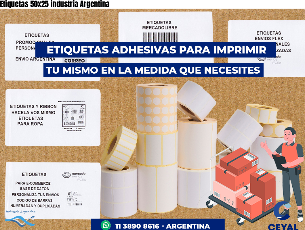 Etiquetas 50x25 industria Argentina