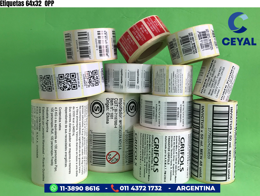 Etiquetas 64x32 OPP