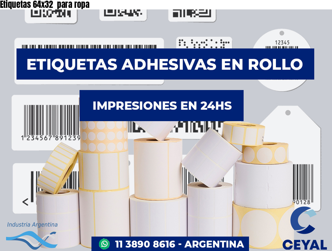 Etiquetas 64x32 para ropa