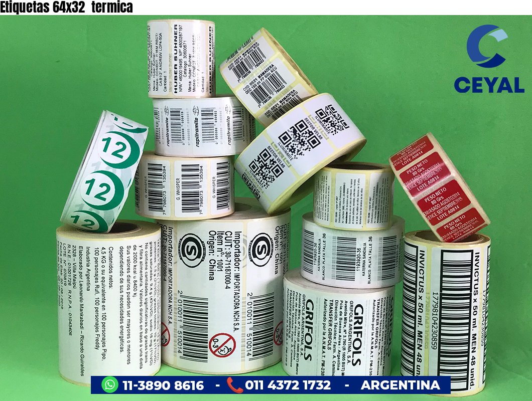 Etiquetas 64x32 termica