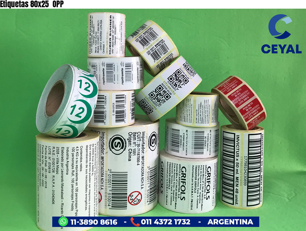 Etiquetas 80x25 OPP