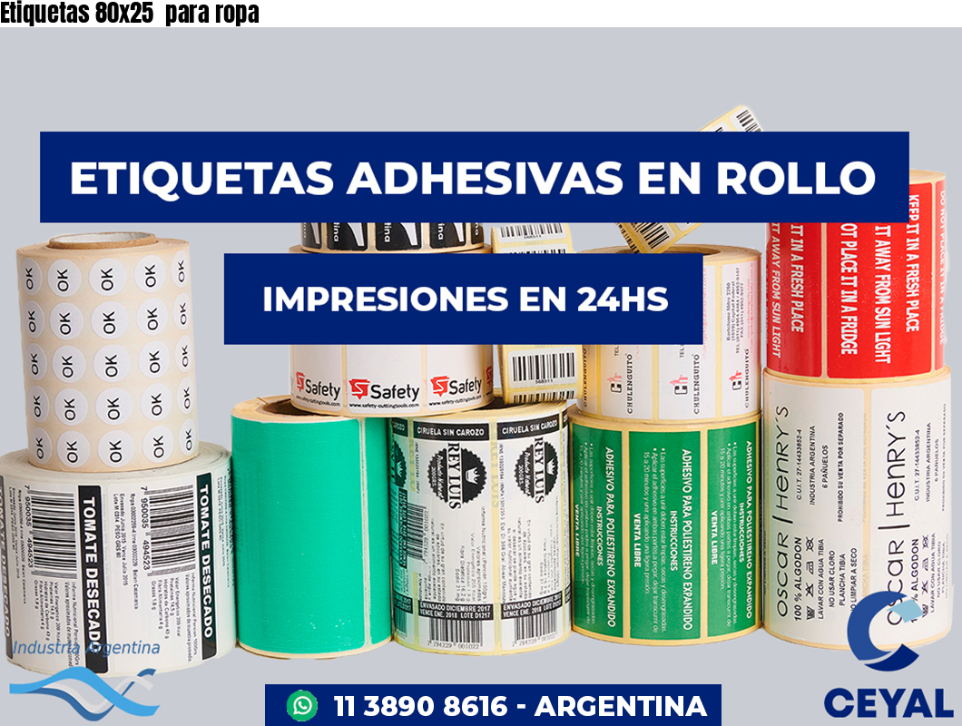 Etiquetas 80x25 para ropa