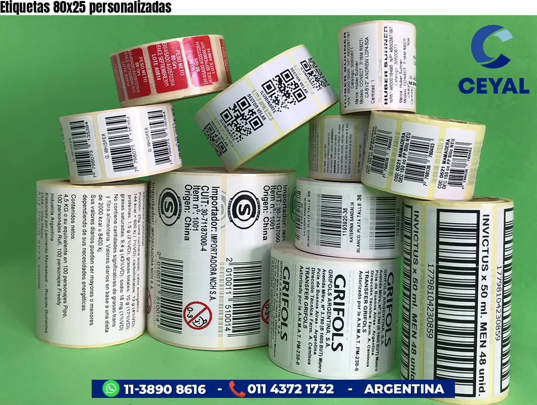 Etiquetas 80x25 personalizadas