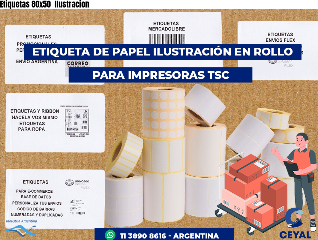 Etiquetas 80x50 Ilustracion