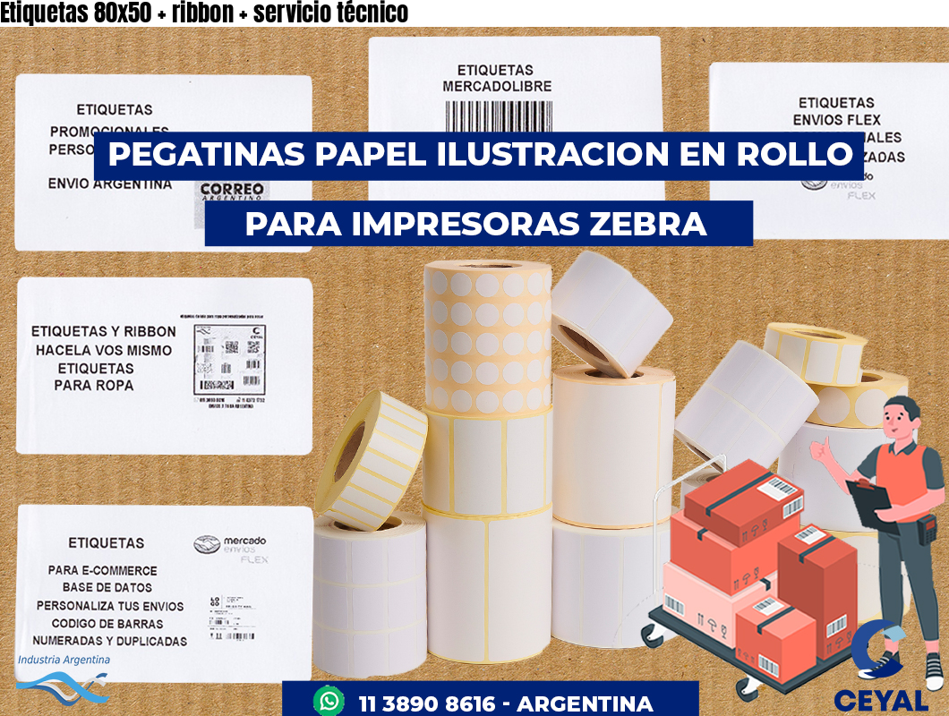 Etiquetas 80x50 ribbon servicio técnico