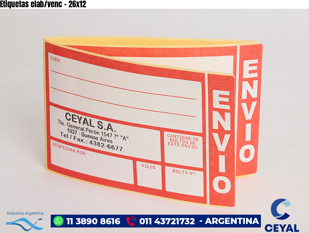 Etiquetas elab/venc - 26x12