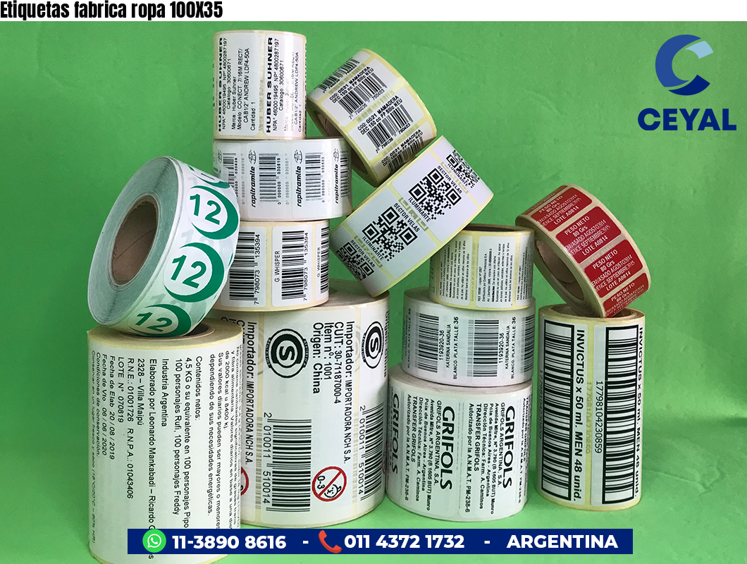 Etiquetas fabrica ropa 100X35