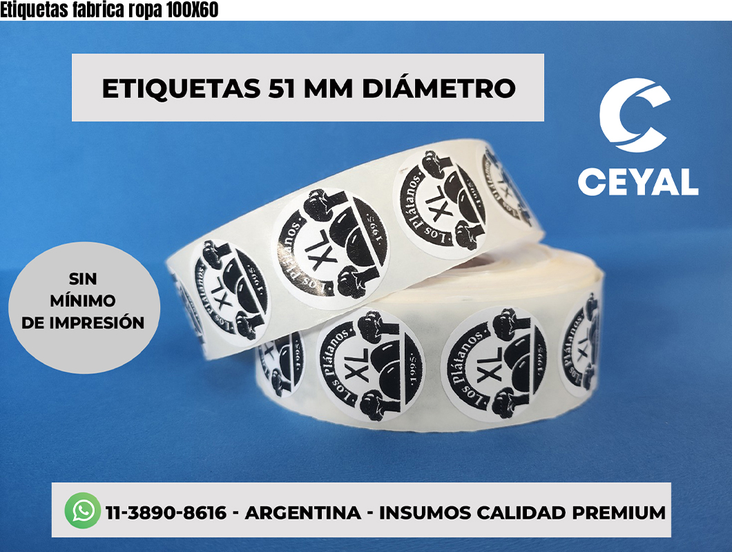 Etiquetas fabrica ropa 100X60
