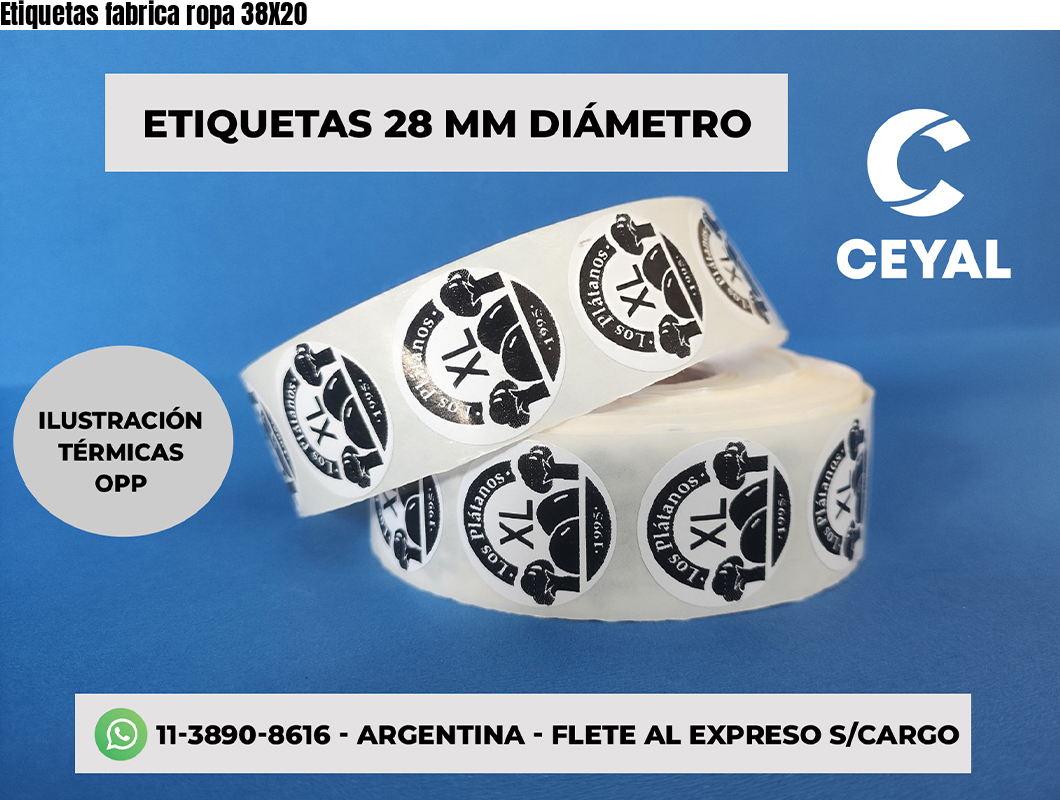 Etiquetas fabrica ropa 38X20