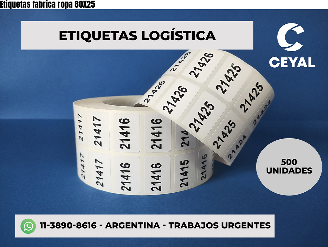 Etiquetas fabrica ropa 80X25