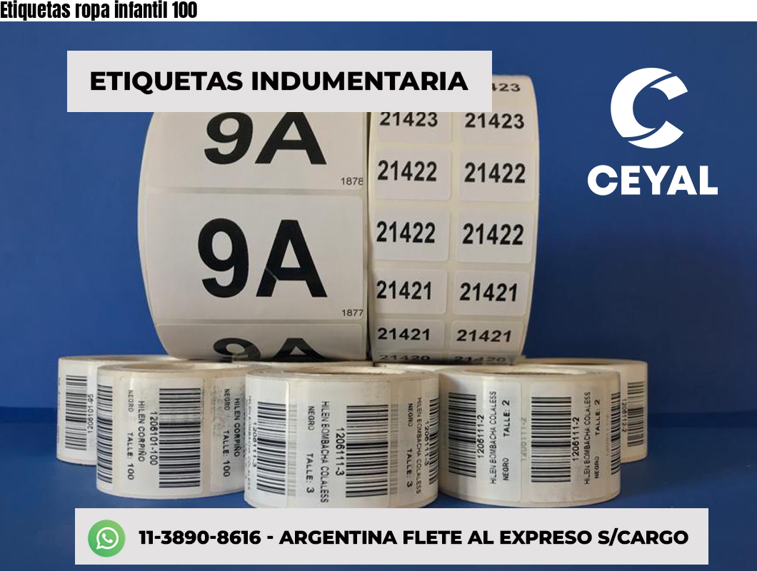 Etiquetas ropa infantil 100