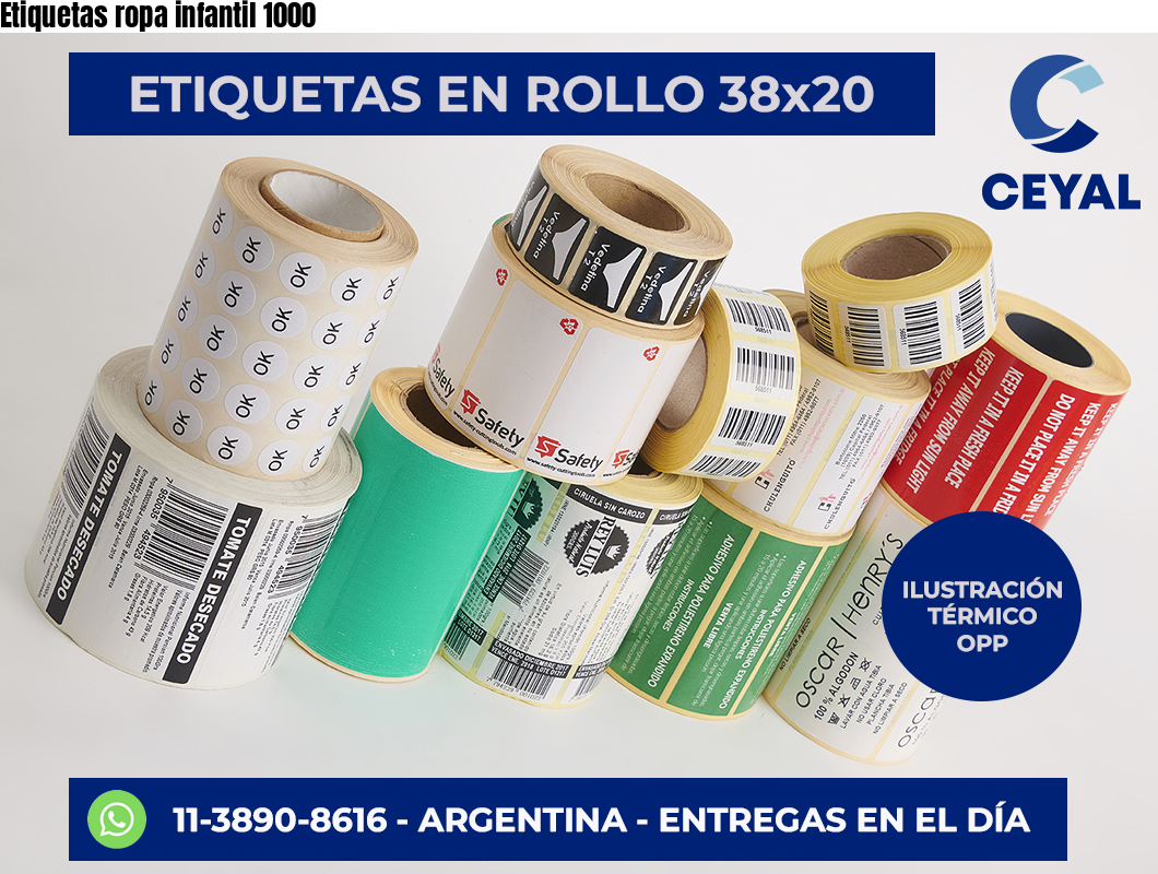 Etiquetas ropa infantil 1000