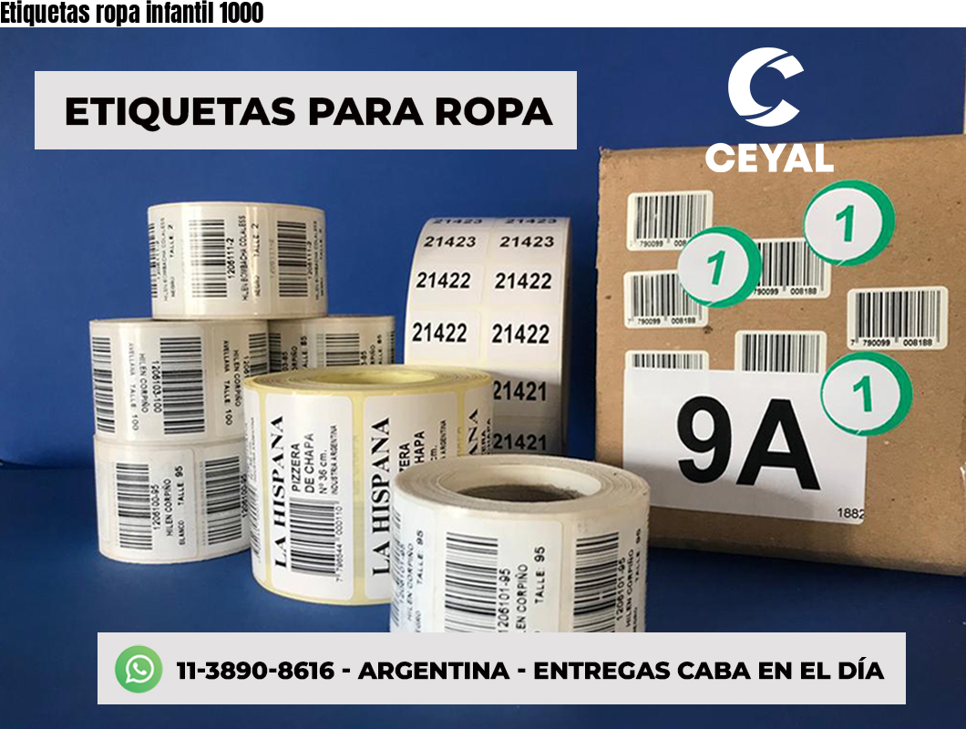 Etiquetas ropa infantil 1000