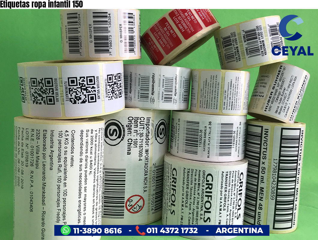 Etiquetas ropa infantil 150