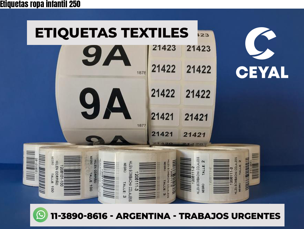 Etiquetas ropa infantil 250