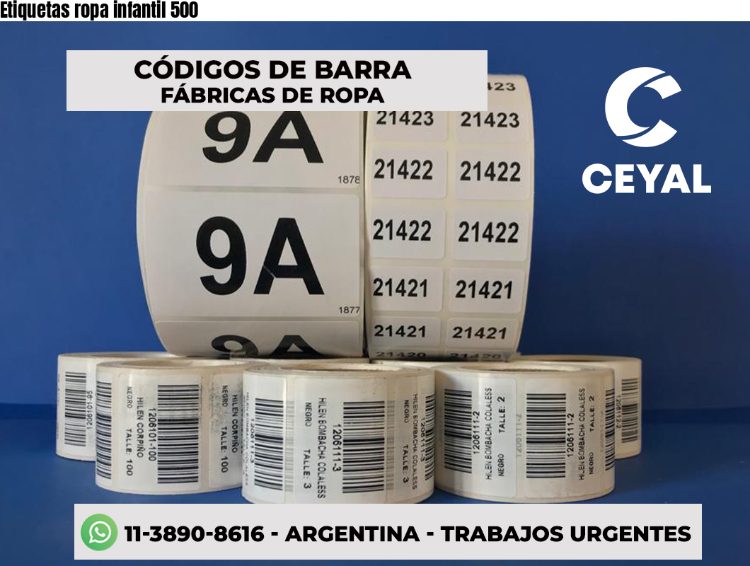 Etiquetas ropa infantil 500