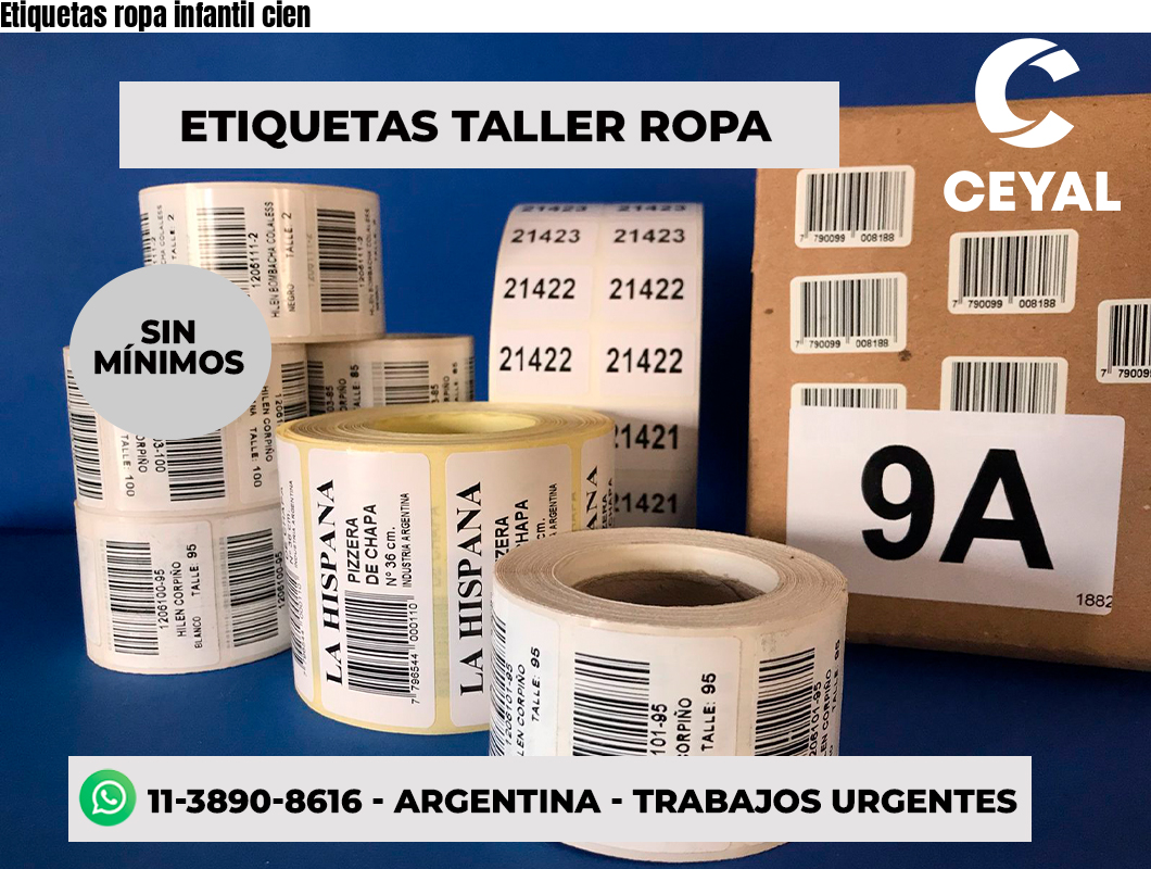 Etiquetas ropa infantil cien