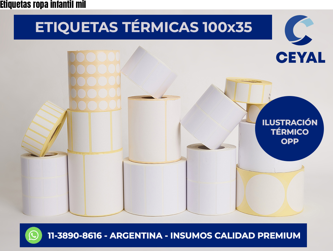 Etiquetas ropa infantil mil