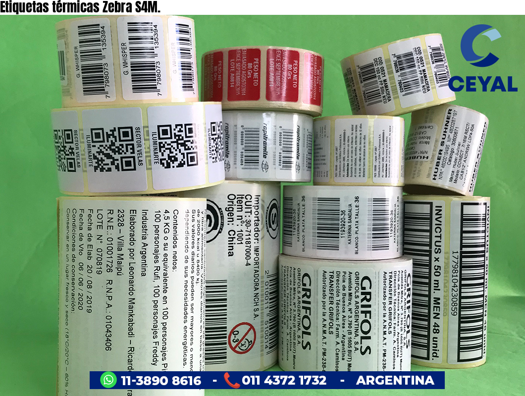 Etiquetas térmicas Zebra S4M.