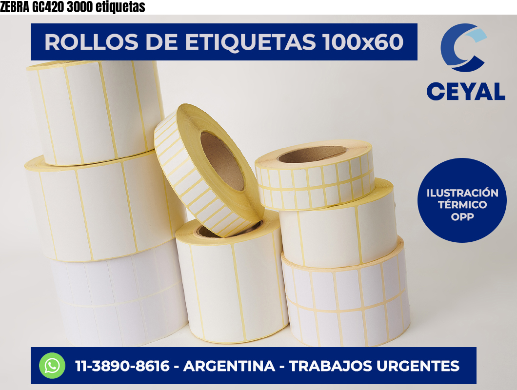 ZEBRA GC420 3000 etiquetas
