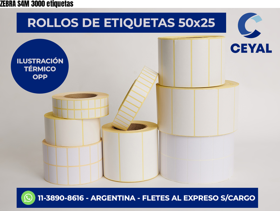 ZEBRA S4M 3000 etiquetas