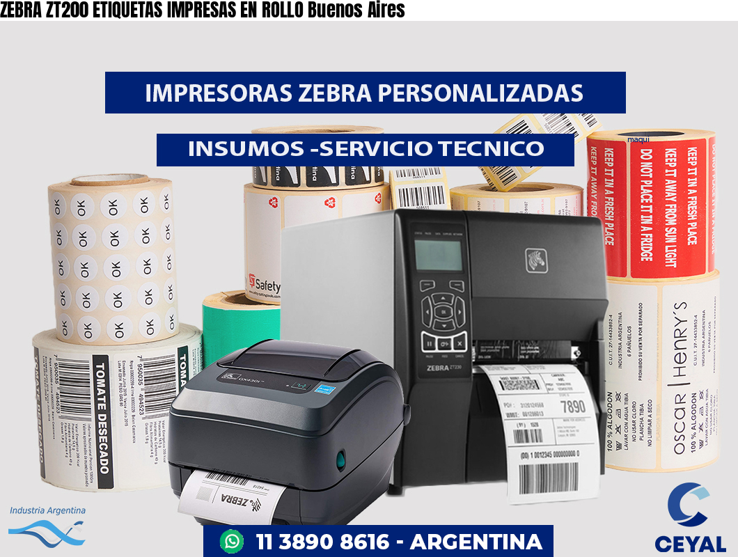 ZEBRA ZT200 ETIQUETAS IMPRESAS EN ROLLO Buenos Aires