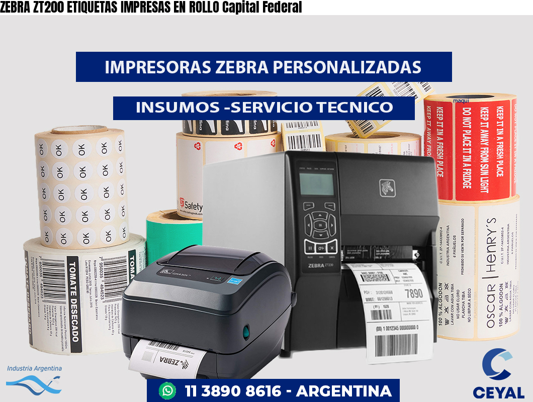 ZEBRA ZT200 ETIQUETAS IMPRESAS EN ROLLO Capital Federal