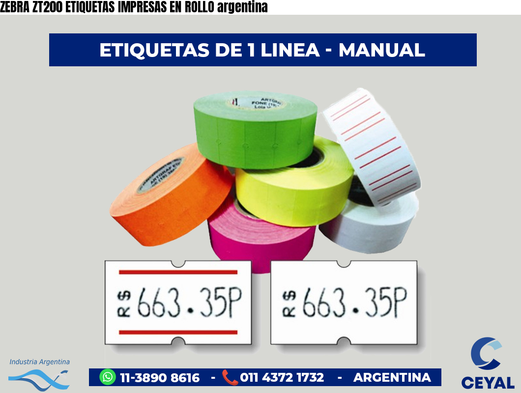 ZEBRA ZT200 ETIQUETAS IMPRESAS EN ROLLO argentina