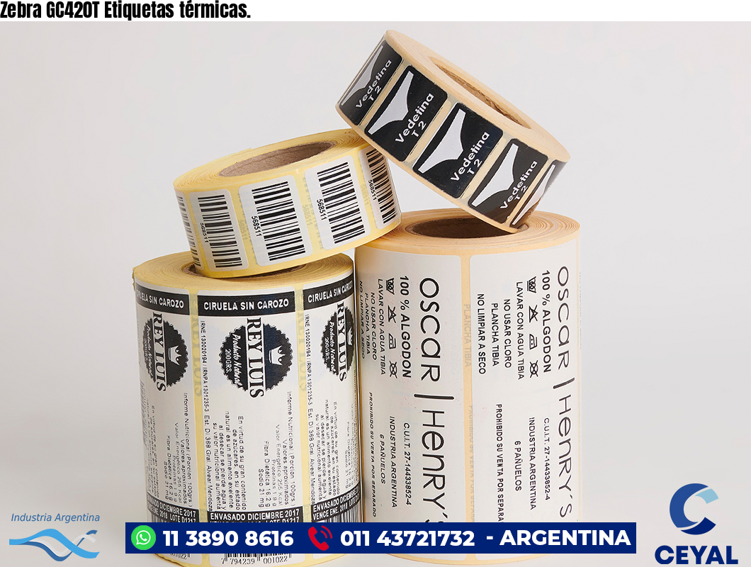 Zebra GC420T Etiquetas térmicas.