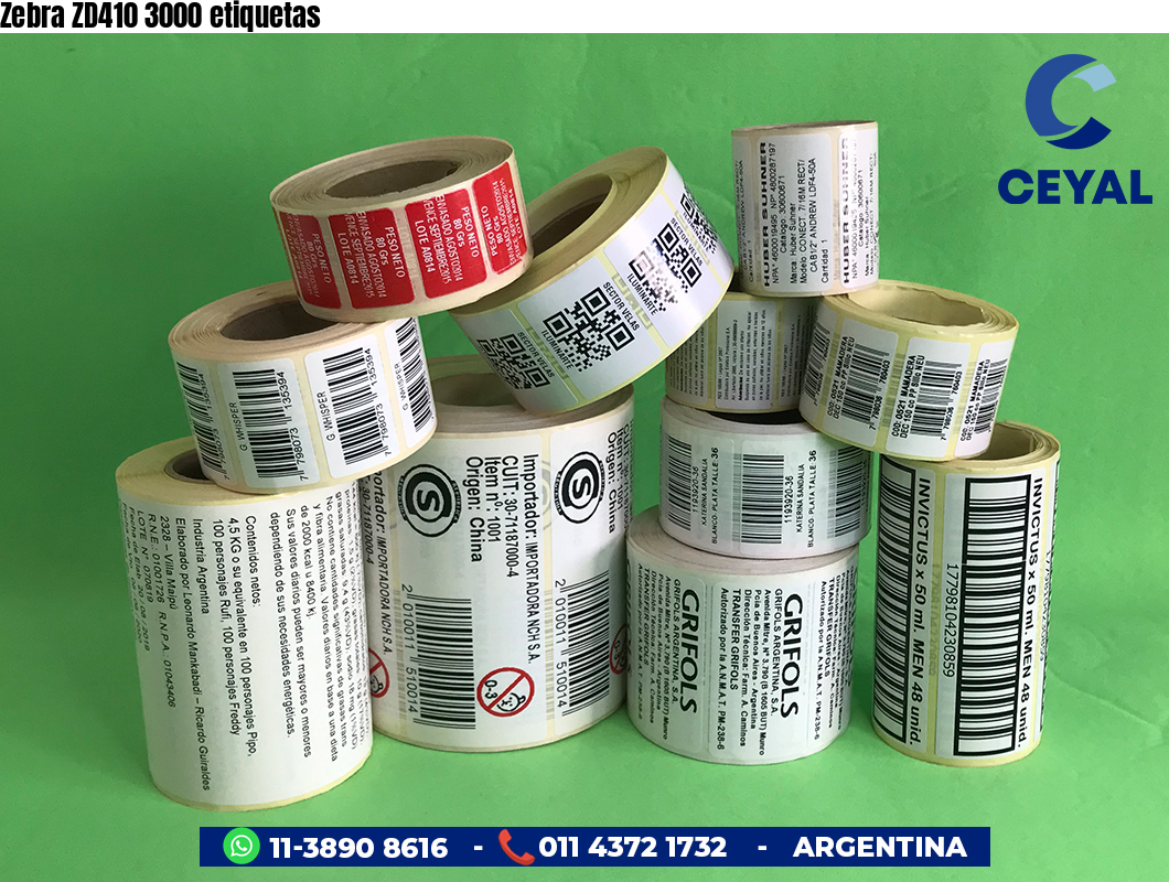 Zebra ZD410 3000 etiquetas