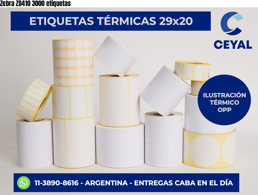 Zebra ZD410 3000 etiquetas