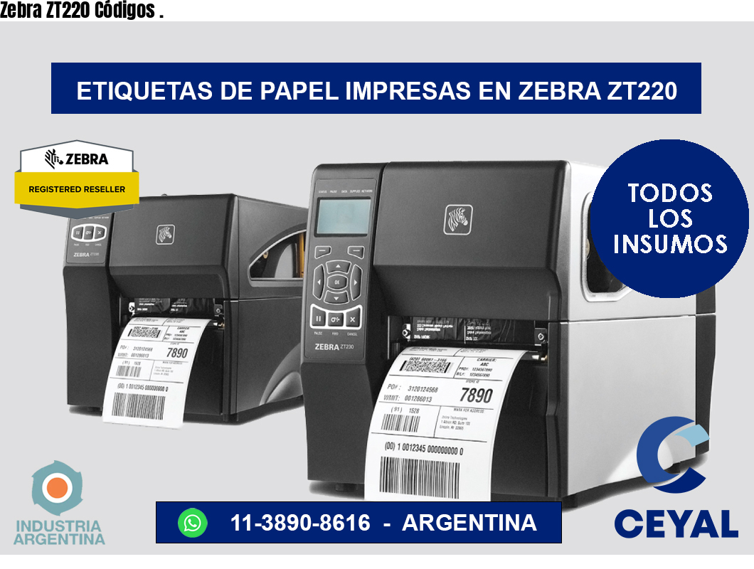 Zebra ZT220 Códigos .