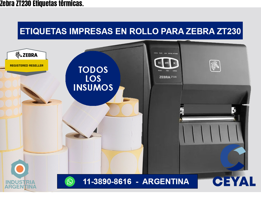 Zebra ZT230 Etiquetas térmicas.