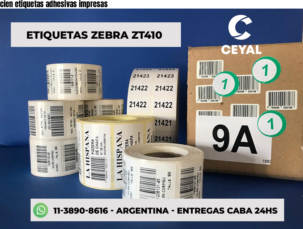 cien etiquetas adhesivas impresas
