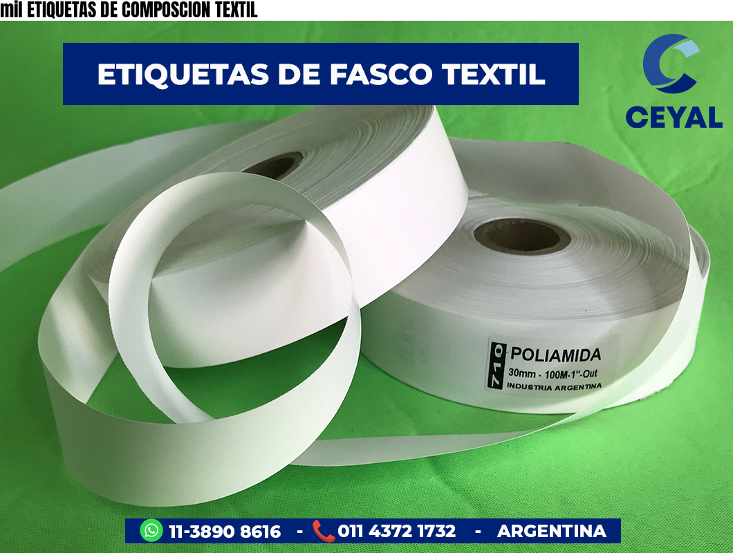 mil ETIQUETAS DE COMPOSCION TEXTIL